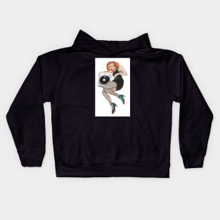 Ginger girls listening to music Kids Hoodie